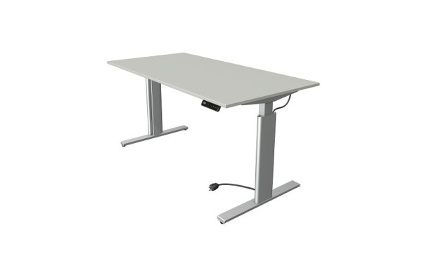 Kerkmann Move 3 sedeča/stoječa miza srebrna, Š 1600 x G 800 mm, električno nastavljiva višina od 720-1200 mm, svetlo siva, 10232611