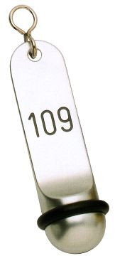 Hotelski obesek za ključe Contacto 11,5 cm, eloksirana lahka kovina, srebro, 7655/810