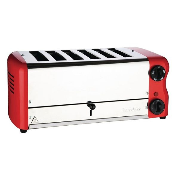 Rowlett Esprit 6 režni toaster rdeč z 2 dodatnima elementoma in kletko za sendviče, CH188