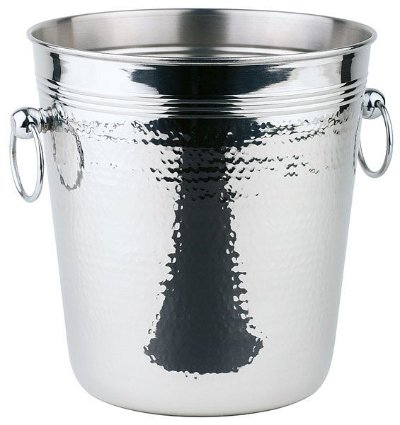 Hladilnik za vino / šampanjec APS, Ø 21 cm, višina: 21,5 cm, 4 litre, polirano nerjaveče jeklo, zaključek kladiva, s trdnimi obročastimi ročaji, 36026