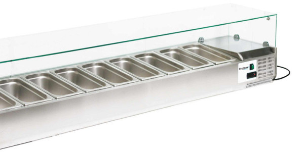 bergman BASICLINE hladilna plošča s steklenim pokrovom 10 x GN 1/4, 64818